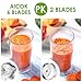 Aicok 4 in 1 Multi-Purpose Immersion Blender, 10-Speed Hand Blender with 6-Leaf Stainless Steel blades for Baby Food, Juices, Sauces and Soup, Includes BPA-Free Food Chopper / Egg Whisk / Beaker