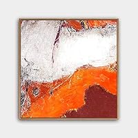 Framed Canvas Wall Art Abstract Color Painting Canvas Prints Home Artwork Decoration for Living Room,Bedroom - 16x16 inches