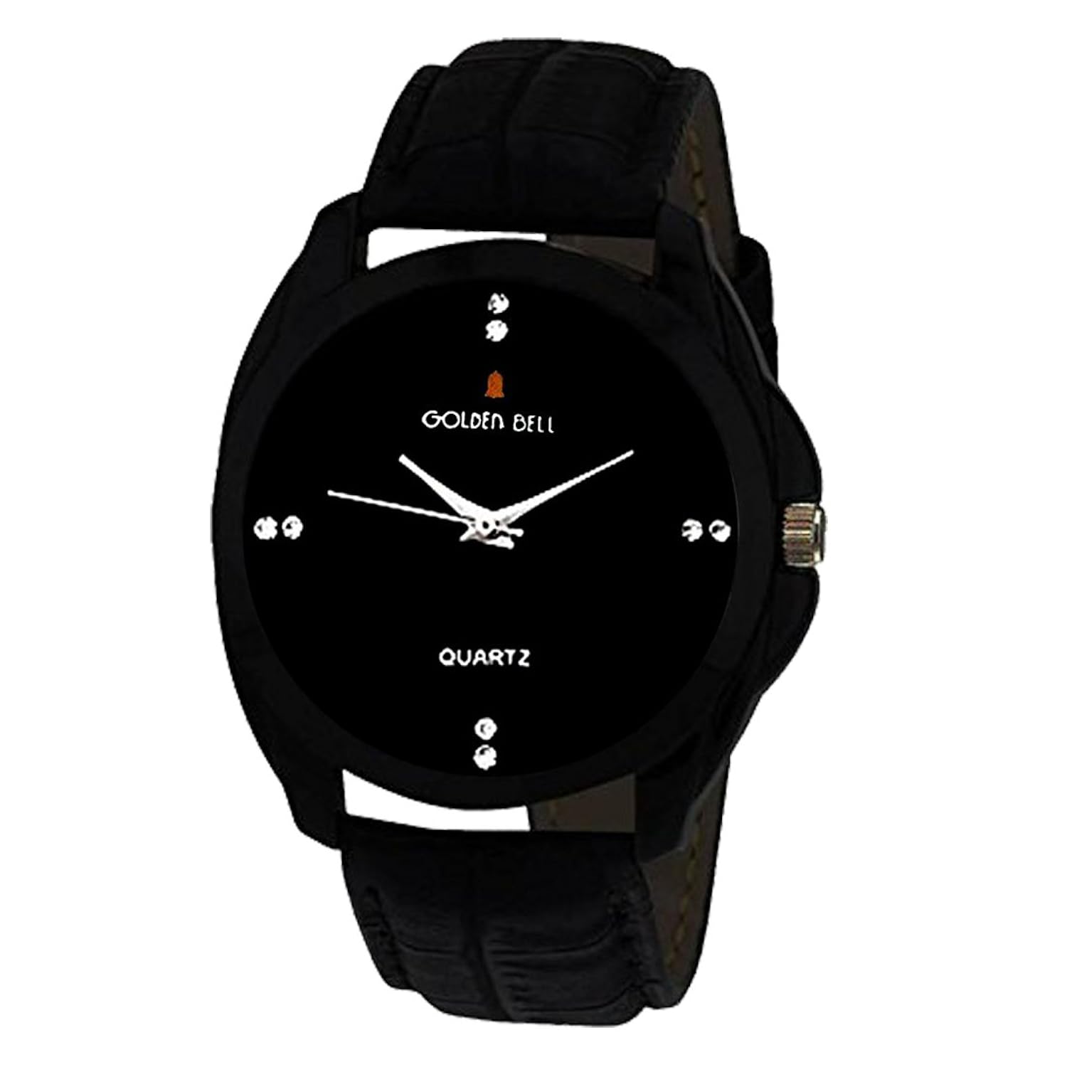 golden bell original black dial black strap analog wrist watch for men - gb-982