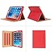 iPad 2/3/4Case - Leather Stand Folio Case Cover for Apple iPad 2/3/4 Case with Multiple Viewing Angles, Document Card Pocket (Red)