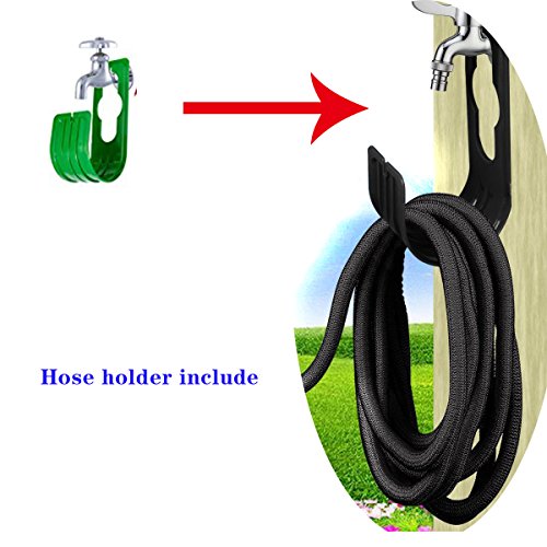 Garden Hose Expandable Water Hose - Improved New Design High Pressure Expanding 50 FT with 8 Spray Pattern Metal Nozzle Brass Connectors Double Latex Core, Heavy Duty for Wash Car Bike by Peatop