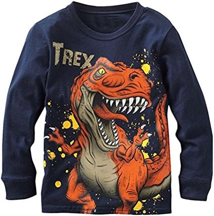 Canvos Baby Boys Long Sleeve T-shirts Dinosaur Tyrannosaurus Tops Clothes