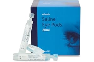 Reliance Medical 901 Sterile Saline Eyewash 20 mL Ampoules, Plastic (Pack of 25)