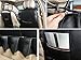 Amooca Universal Front Rear Car Seat Cushion Cover Black 6pcs Full Set Needlework PU Leather
