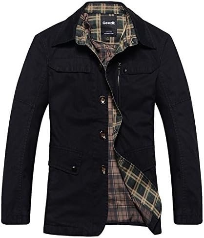 DUBUK Mens Military Jacket Casual Field Coat Army Jackets Air Force Bomber Jackrts