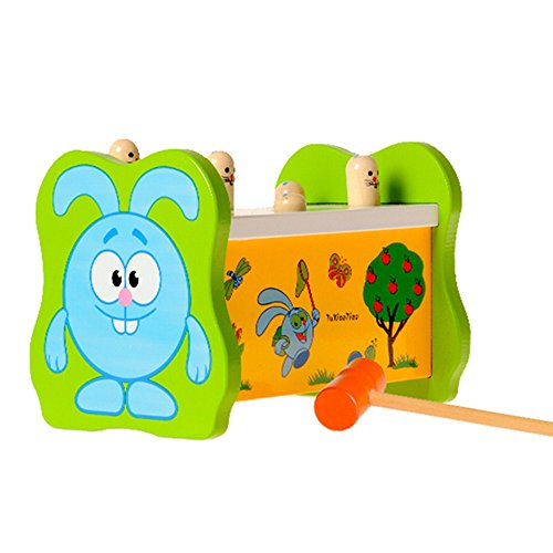 Muicatte Parent-child Interaction Wooden Knocking Toy Rabbit Ground Mouse Game