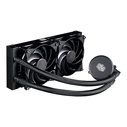 Cooler Master MasterLiquid 240 CPU Cooler, All-in-One Liquid Cooler, Dual Chamber Design, 120mm x 2 MasterFan Air Balance Fans