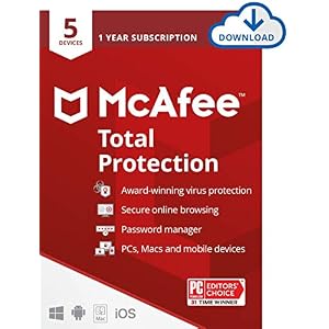McAfee Total Protection 2022 | 5 Device | Antivirus Internet Security Software | VPN, Password Manager & Dark Web…