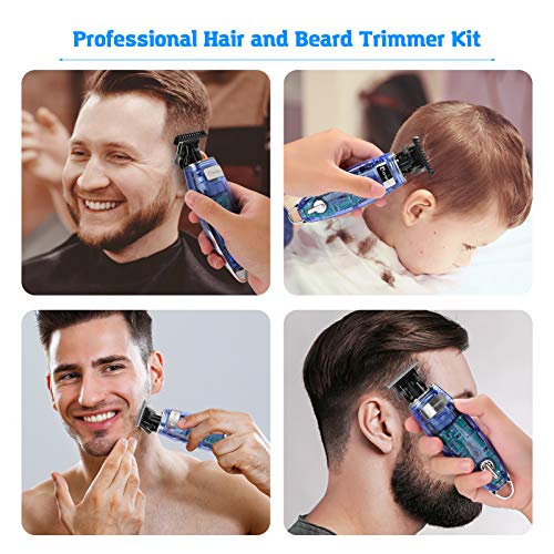BESTBOMG T-Outliner Hair Trimmer for Men Professional Cordless mens Hair Clipper Haircutting Kit Machine with 4 Guide Combs,Rechargeable 2000mAh Li-Battery