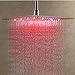 Rozin 16 Inches Brushed Nickel Brass Rain Shower Head LED Colors Top Sprayer