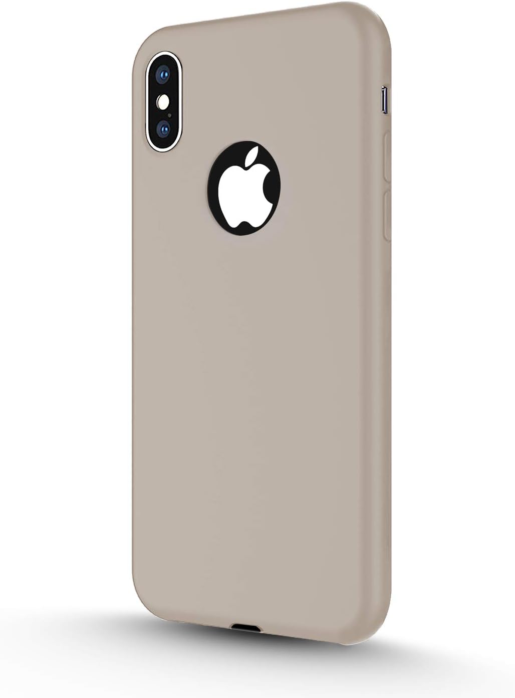 GRIPP® RUBON Logo Cut with Slim Fit Case Compatible with iPhone Xs MAX 6.5 inches Soft Silicone Shockproof with Lightweight Drop Resistance and Anti-Dust Back Cover (Beige)
