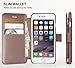 LUPA iPhone 7 Wallet Case, Durable and Slim, Lightweight with Classic Design & Ultra-Strong Magnetic Closure, Faux Leather, Rose Gold, Apple 7 (2016)