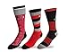 Men's 3 Pack Athletic Socks - Running, Basketball, Sports Training By Vybe (Red)