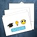 Emoji Graduation Card Pack - Set of 18 Cards, Blank Inside with White envelopes