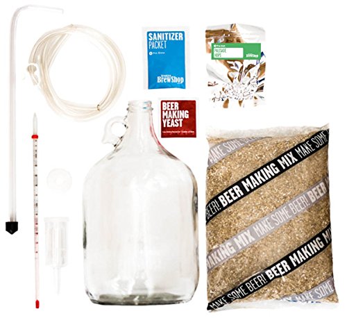 Brooklyn Brew Shop Afternoon Wheat Beer Making Kit: All-Grain Starter Set With Reusable Glass Fermenter, Brew Equipment, Ingredients (Malted Barley, Hops, Yeast) Perfect For Brewing Craft Beer At Home