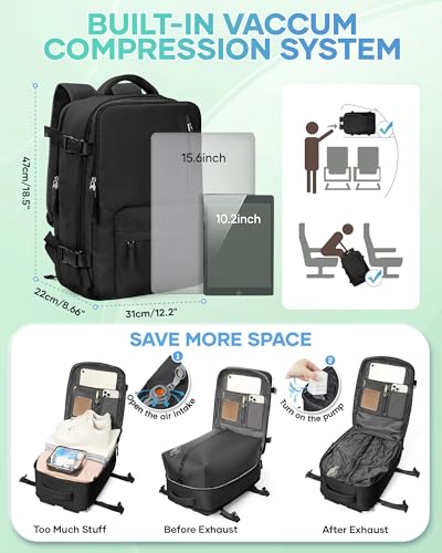 SZLX Vacuum Backpack with Pump Hand Luggage 40x30x20 Ryanair Vueling Wizzair Backpack Travel Cabin Airplane 40x20x25 Women Travel Bags 45x36x20 Easyjet Portable Suitcase 14 Inch Man with USB
