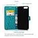 SUPWALL Compatible with iPhone 8 Plus Case, Wallet Case Embossed Butterfly PU Leather Flip Cover Detachable Magnetic Wallet with Card Slots Wrist Strap Skin for iPhone 7 Plus & iPhone 7 Plus Blue