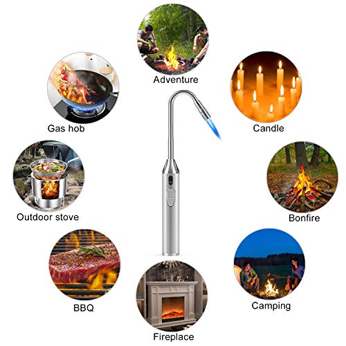 Butane Lighter Long Lighter Refillable Lighter for Grill BBQ Gas