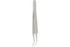 Hakko CHP 7-SA Stainless Steel Non-Magnetic Precision Tweezers with Very-Fine Point Curved Tips, 4-1/2" Length