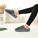 HOMOSEAL Women's Slippers Washable Closed Toe Ultra Lightweight Cotton Indoor Slipper, Grey, M/US 9-10/EUR 40-41