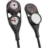 MARES Mission 3 Analog Dive Console with Slate for Scuba Diving | Includes Pressure and Depth Gauges | Water Sports, Snorkeling, Black, US (PSI/FEET)