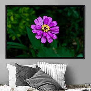 signwin Framed Canvas Wall Art Pink Flower Portrait...