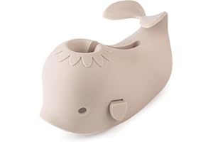 CAROFAFA Faucet Cover Bathtub Baby Spout Cover Soft,Bath Faucet Cover for Baby's and Kid's Safety (Whale Grayish Beige)