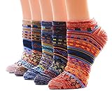 Dr. Anison Womens No Show Socks Cotton Vintage Liner Pack of 5 Pair