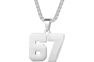MUERDOU Number Necklace for Men Athletes Number Chain Stainless Steel Jersey Pendant Personalized Sports Jewelry Gift for Men Basketball Baseball Football