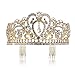 PIXNOR Wedding Bridal Tiara with Comb Rhinestone Crystal Bridal Wedding Tiara Headband (Gold)