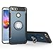 Orzero Compatible for Huawei Honor 7X, Huawei Mate SE TPU + PC Hybrid Dual Layer Case, Full Body Heavy Duty Protection 360 Rotating Metal Ring (Adsorbed Iron Plate) - Blue