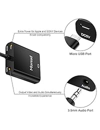 HDMI a VGA con audio, convertidor de vídeo HDMI a VGA (macho a hembra) para TV, proyector, monitor, PC, portátil y más