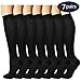 4 Pairs Plus Size Compression Socks for Women and Men Wide Calf Extra Large Knee High Support for Circulation