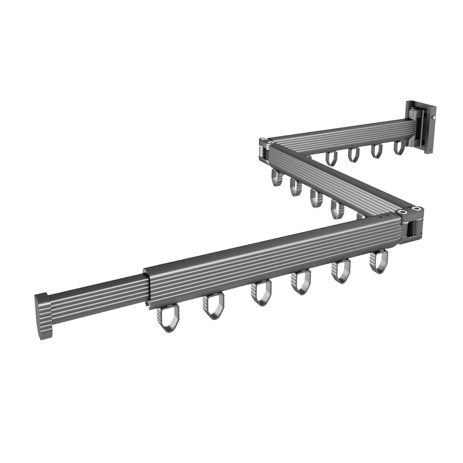 NSCMQSL Clothes Drying Rack, Wall Mounted Clothes Hanger Rack Collapsible(Tri-Fold), Space Saver Clothes Rack for Laundry Balcony Mudroom Bedroom,Grey