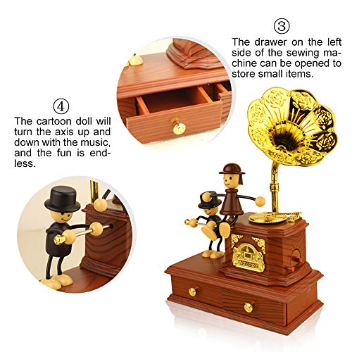 Phonograph Box Festival Birthday Music Box Storage Box Make up Case &Jewelry Box Best Gift Home Decor - Thumbnail 4