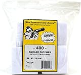 The Professional's Choice Pistol/Rifle Cotton Flannel 3-Inch Square Gun Cleaning Patches (400-Pack), .44/.45/.50-Calibre