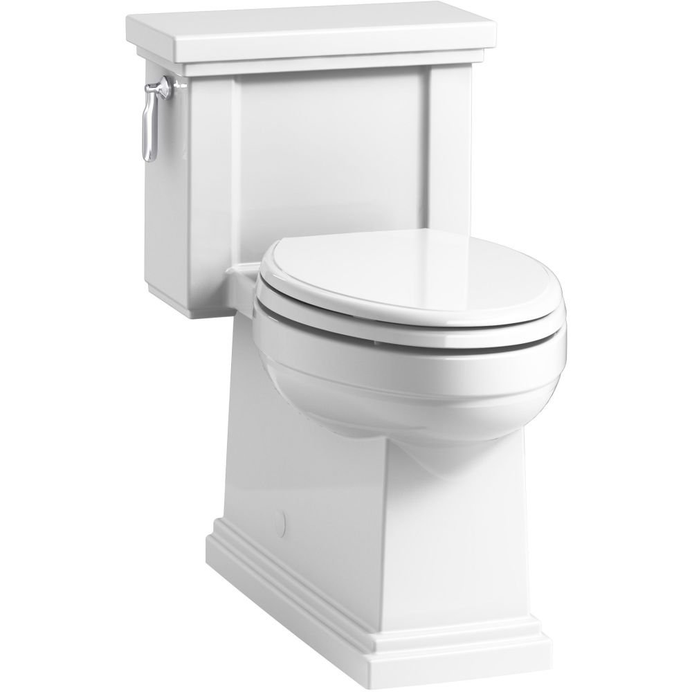 Photo 1 of KOHLER K-3981-0 Tresham One-Piece Toilet, One-Piece Compact Elongated Toilet with Skirted Trapway, 1.28 GPF, White