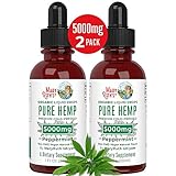 (2 Pack) Organic Pure Hemp Oil Extract 5000mg by MaryRuth’s for Pain & Stress Relief - Powerful for Ingestible & Topical Use - Non-GMO - Vegan - Plant Based - Sugar-Free - Peppermint - 1 oz (2 Pack)