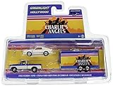 Greenlight 1972 Ford F-100 Pickup Truck & 1976 Ford Mustang II Cobra II & Enclosed Car Hauler Charlie's Angels (1976-1981) TV Series 1/64 Diecast Models 31070 A