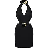 JW PEI Women's Gabriella Belted Cutout Halter Mini Dress