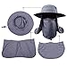 Fishing Cap Outdoor 360° Sun Protection Hat UV Protection Detachable Wide Brim With Neck Flap Unisex For Hiking Camping Climbing