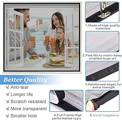 Window Screen, 95x115cm Black Curtain net, Screen