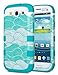 ULAK Galaxy S3 Case, S3 Case - Shock Resistant Series Hybrid Rubber Case Cover for Samsung Galaxy S3 III i9300 3in1 Hard Plastic +Soft Silicone(Ocean-Blue Silicone)