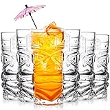 Cedilis 6 Pack 14oz Tiki Glasses Modern Bar Tiki