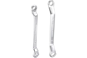 uxcell 5.5mm x 7mm and 8mm x 10mm Metric 12 Point Offset Double Box End Wrench Chrome Plated, Cr-V 2pcs