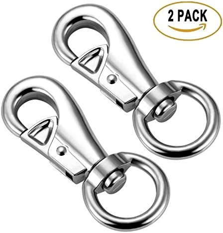 Touz Hanging Chair Hammock Chair Swivel Hook Snap, Heavy Duty 650 LB Capacity, Stainless Steel, Perfect for Indoor or Outdoor Use- 2 Pack