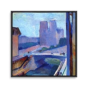 Framed Canvas Wall Art Matisse Guitar Girl Canvas Prints Home Artwork Decoration for Living Room,Bedroom - 16x16 inches
