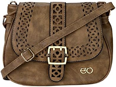 E2O Accessories Khakhi Trim Laser Cut Sling Bag