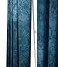 HLC.ME Redmont Lattice Geometric Thick Soft Thermal Insulated Energy Efficient Room Darkening Privacy Blackout Grommet Curtain Panels for Living Room - Set of 2 Panels (52 x 84 Inches Long, Teal Blue)
