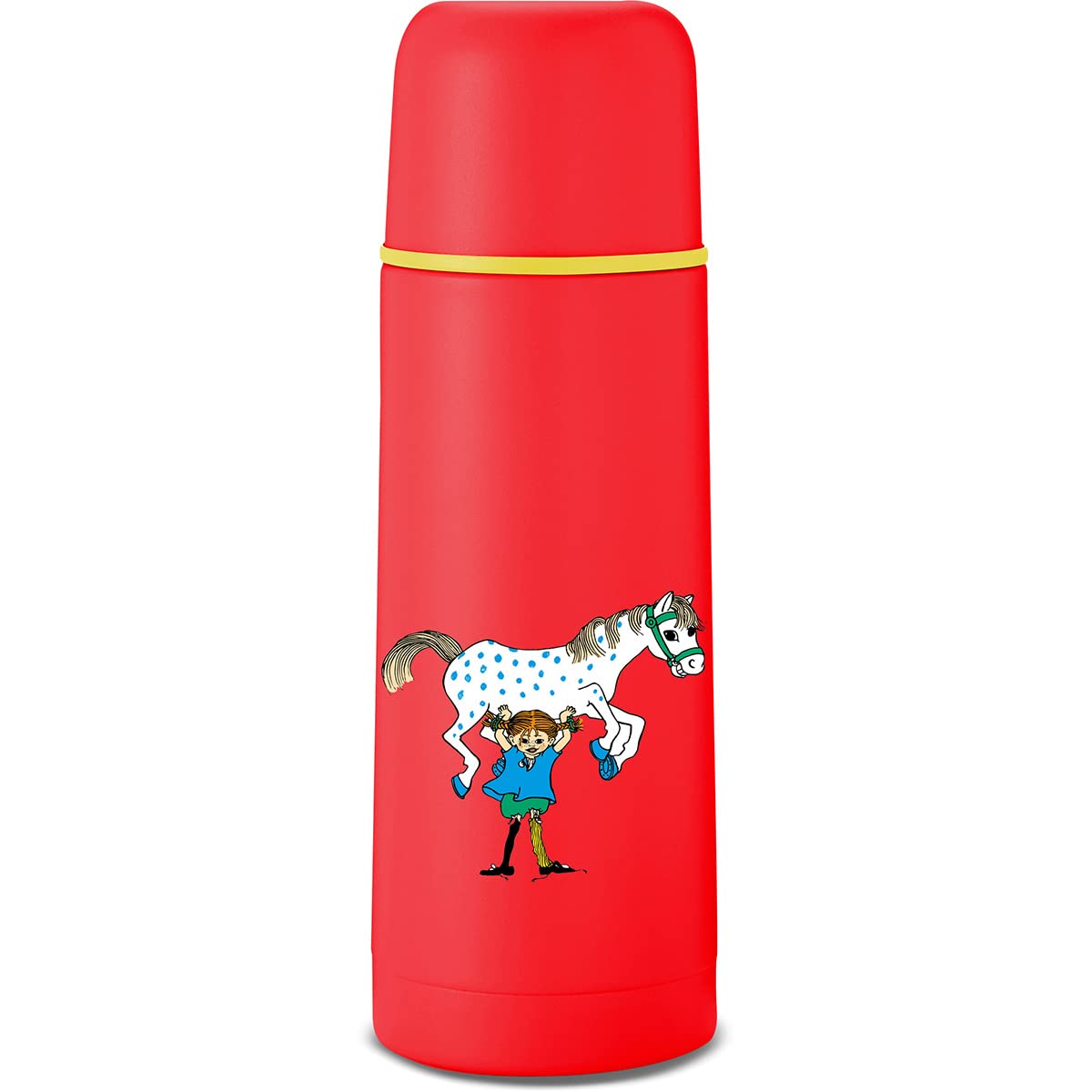 Primus Kids Flask for Hot Drink - 350ml Stainless Steel Thermal Flask Pippi Longstocking - Kids Thermos Flask - Thermos Kids Flask for Hot Drink with Cup - Kids Flasks for Hot and Cold Drinks